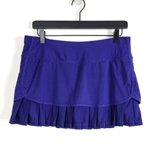 Athleta Pleated Stripe Skirt Purple M